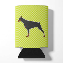 Load image into Gallery viewer, Doberman Pinscher Checkerboard Green Can or Bottle Hugger BB3860CC