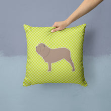 Load image into Gallery viewer, Neapolitan Mastiff Checkerboard Green Throw Pillow - 14x14 Decorative Pillow – Art for Your Home &amp; Patio BB3865PW1414
