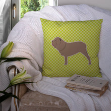 Load image into Gallery viewer, Neapolitan Mastiff Checkerboard Green Throw Pillow - 14x14 Decorative Pillow – Art for Your Home &amp; Patio BB3865PW1414