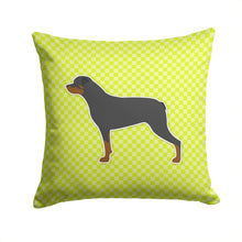 Load image into Gallery viewer, Rottweiler Checkerboard Green Throw Pillow - 14x14 Decorative Pillow – Art for Your Home &amp; Patio BB3866PW1414