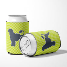 Load image into Gallery viewer, Portuguese Water Dog Checkerboard Green Can or Bottle Hugger BB3868CC