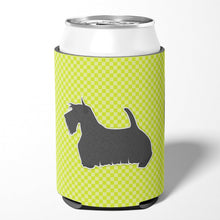 Load image into Gallery viewer, Scottish Terrier Checkerboard Green Can or Bottle Hugger BB3869CC