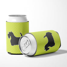Load image into Gallery viewer, Scottish Terrier Checkerboard Green Can or Bottle Hugger BB3869CC