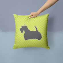 Load image into Gallery viewer, Scottish Terrier Checkerboard Green Throw Pillow - 14x14 Decorative Pillow – Art for Your Home &amp; Patio BB3869PW1414
