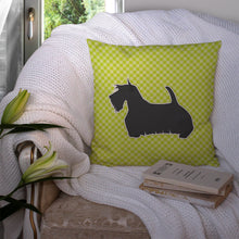 Load image into Gallery viewer, Scottish Terrier Checkerboard Green Throw Pillow - 14x14 Decorative Pillow – Art for Your Home &amp; Patio BB3869PW1414