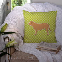 Load image into Gallery viewer, Dogue de Bordeaux Checkerboard Green Throw Pillow - 14x14 Decorative Pillow – Art for Your Home &amp; Patio BB3870PW1414