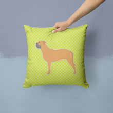 Load image into Gallery viewer, Bullmastiff Checkerboard Green Throw Pillow - 14x14 Decorative Pillow – Art for Your Home &amp; Patio BB3871PW1414