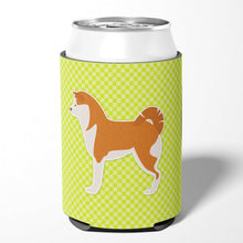 Load image into Gallery viewer, Akita Checkerboard Green Can or Bottle Hugger BB3872CC