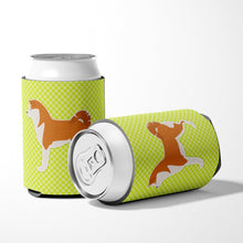 Load image into Gallery viewer, Akita Checkerboard Green Can or Bottle Hugger BB3872CC