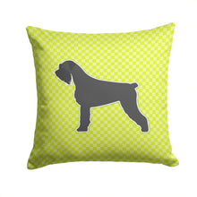 Load image into Gallery viewer, Giant Schnauzer Checkerboard Green Throw Pillow - 14x14 Decorative Pillow – Art for Your Home &amp; Patio BB3873PW1414