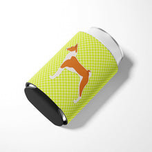 Load image into Gallery viewer, Basenji Checkerboard Green Can or Bottle Hugger BB3874CC