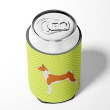 Load image into Gallery viewer, Basenji Checkerboard Green Can or Bottle Hugger BB3874CC