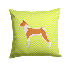 Load image into Gallery viewer, Basenji Checkerboard Green Throw Pillow - 14x14 Decorative Pillow – Art for Your Home &amp; Patio BB3874PW1414