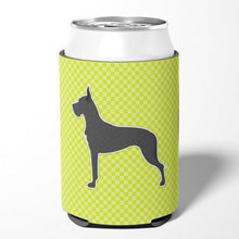 Load image into Gallery viewer, Great Dane Checkerboard Green Can or Bottle Hugger BB3875CC