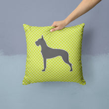 Load image into Gallery viewer, Great Dane Checkerboard Green Throw Pillow - 14x14 Decorative Pillow – Art for Your Home &amp; Patio BB3875PW1414