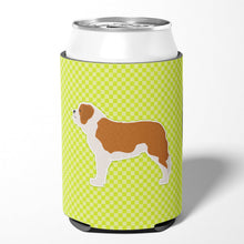 Load image into Gallery viewer, Saint Bernard Checkerboard Green Can or Bottle Hugger BB3876CC