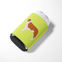 Load image into Gallery viewer, Saint Bernard Checkerboard Green Can or Bottle Hugger BB3876CC