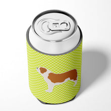 Load image into Gallery viewer, Saint Bernard Checkerboard Green Can or Bottle Hugger BB3876CC