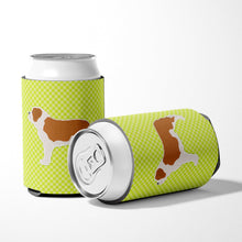 Load image into Gallery viewer, Saint Bernard Checkerboard Green Can or Bottle Hugger BB3876CC