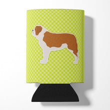 Load image into Gallery viewer, Saint Bernard Checkerboard Green Can or Bottle Hugger BB3876CC