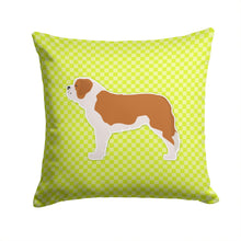 Load image into Gallery viewer, Saint Bernard Checkerboard Green Throw Pillow - 14x14 Decorative Pillow – Art for Your Home &amp; Patio BB3876PW1414