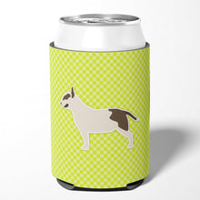 Load image into Gallery viewer, Bull Terrier Checkerboard Green Can or Bottle Hugger BB3878CC