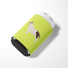 Load image into Gallery viewer, Bull Terrier Checkerboard Green Can or Bottle Hugger BB3878CC