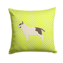 Load image into Gallery viewer, Bull Terrier Checkerboard Green Throw Pillow - 14x14 Decorative Pillow – Art for Your Home &amp; Patio BB3878PW1414