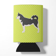 Load image into Gallery viewer, Siberian Husky Checkerboard Green Can or Bottle Hugger BB3880CC