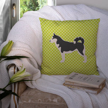 Load image into Gallery viewer, Siberian Husky Checkerboard Green Throw Pillow - 14x14 Decorative Pillow – Art for Your Home &amp; Patio BB3880PW1414