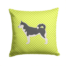 Load image into Gallery viewer, Siberian Husky Checkerboard Green Throw Pillow - 14x14 Decorative Pillow – Art for Your Home &amp; Patio BB3880PW1414