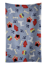 Load image into Gallery viewer, Dog House Collection White Staffordshire Bull Terrier Kitchen Towel – Artistic Dish Towel for Everyday Use BB4122KTWL