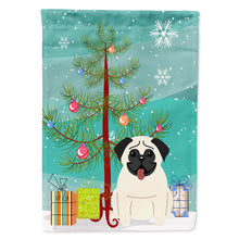 Load image into Gallery viewer, Merry Christmas Tree Pug Cream Flag Canvas House Size BB4129CHF