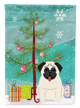 Load image into Gallery viewer, Merry Christmas Tree Pug Cream Garden Flag - Outdoor Decorative Yard Flag BB4129GF