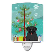 Load image into Gallery viewer, Merry Christmas Tree Pug Black Ceramic Night Light BB4131CNL