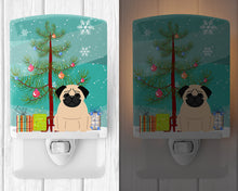 Load image into Gallery viewer, Merry Christmas Tree Pug Fawn Ceramic Night Light BB4133CNL
