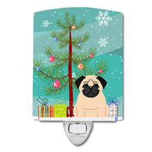Load image into Gallery viewer, Merry Christmas Tree Pug Fawn Ceramic Night Light BB4133CNL