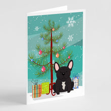 Load image into Gallery viewer, Merry Christmas Tree French Bulldog Brindle Greeting Cards Pack of 8
