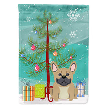 Load image into Gallery viewer, Merry Christmas Tree French Bulldog Cream Flag Canvas House Size BB4135CHF