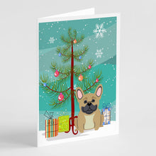 Load image into Gallery viewer, Merry Christmas Tree French Bulldog Cream Greeting Cards Pack of 8