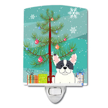 Load image into Gallery viewer, Merry Christmas Tree French Bulldog Piebald Ceramic Night Light BB4136CNL