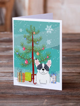 Load image into Gallery viewer, Merry Christmas Tree French Bulldog Piebald Greeting Cards Pack of 8