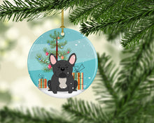 Load image into Gallery viewer, Merry Christmas Tree French Bulldog Black Ornament - Round Ceramic Ornament – Artist-Designed Keepsake Decoration BB4139CO1