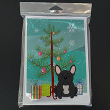 Load image into Gallery viewer, Merry Christmas Tree French Bulldog Black Greeting Cards Pack of 8