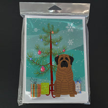 Load image into Gallery viewer, Merry Christmas Tree Mastiff Brindle Greeting Cards Pack of 8