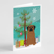 Load image into Gallery viewer, Merry Christmas Tree Mastiff Brindle Greeting Cards Pack of 8