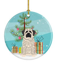 Load image into Gallery viewer, Merry Christmas Tree Mastiff Brindle White Ornament - Round Ceramic Ornament – Artist-Designed Keepsake Decoration BB4141CO1
