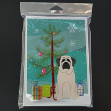 Load image into Gallery viewer, Merry Christmas Tree Mastiff White Greeting Cards Pack of 8