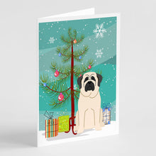 Load image into Gallery viewer, Merry Christmas Tree Mastiff White Greeting Cards Pack of 8