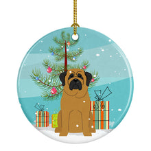 Load image into Gallery viewer, Merry Christmas Tree Mastiff Ornament - Round Ceramic Ornament – Artist-Designed Keepsake Decoration BB4143CO1